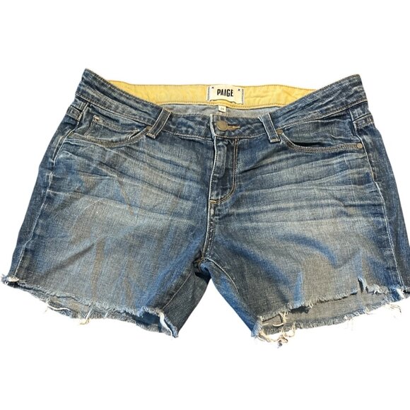 Paige Jimmy Jimmy Skinny Denim Shorts Size 28 Distressed Casual Summer - Picture 1 of 8